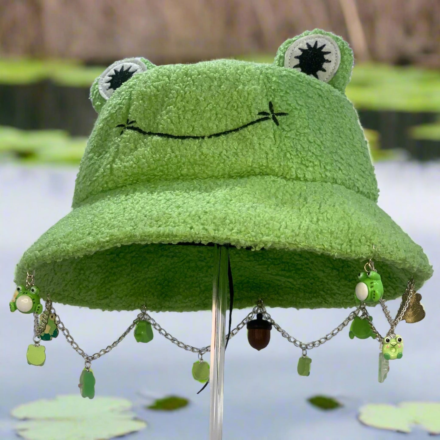 Are You Ribbit? Happy Frog Chain and Charm Bucket Hat