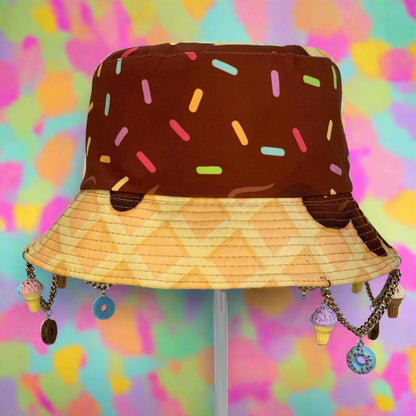 Doughnut Drip Too Hard! Doughnut and Ice Cream Chain and Charm Bucket Hat