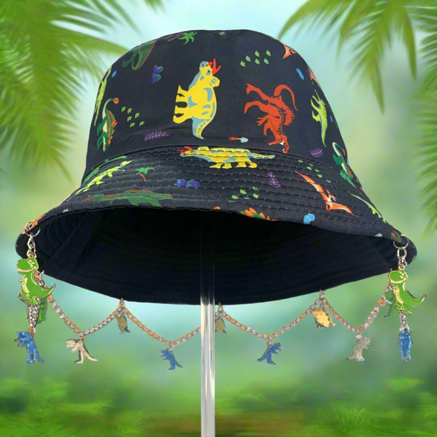 Saur Through The Past! Dinosaur Chain and Charm Bucket Hat