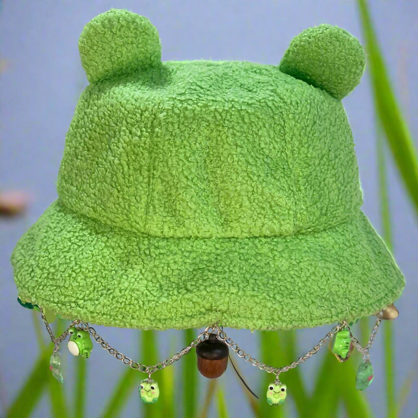 Are You Ribbit? Happy Frog Chain and Charm Bucket Hat