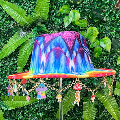 Tie Dye Rainbow Forest Wide Brim Hat