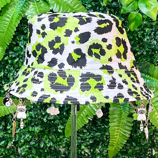 Wild Green Cat Bucket Hat