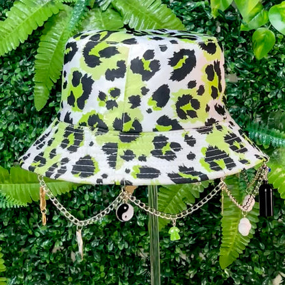 Wild Green Cat Bucket Hat