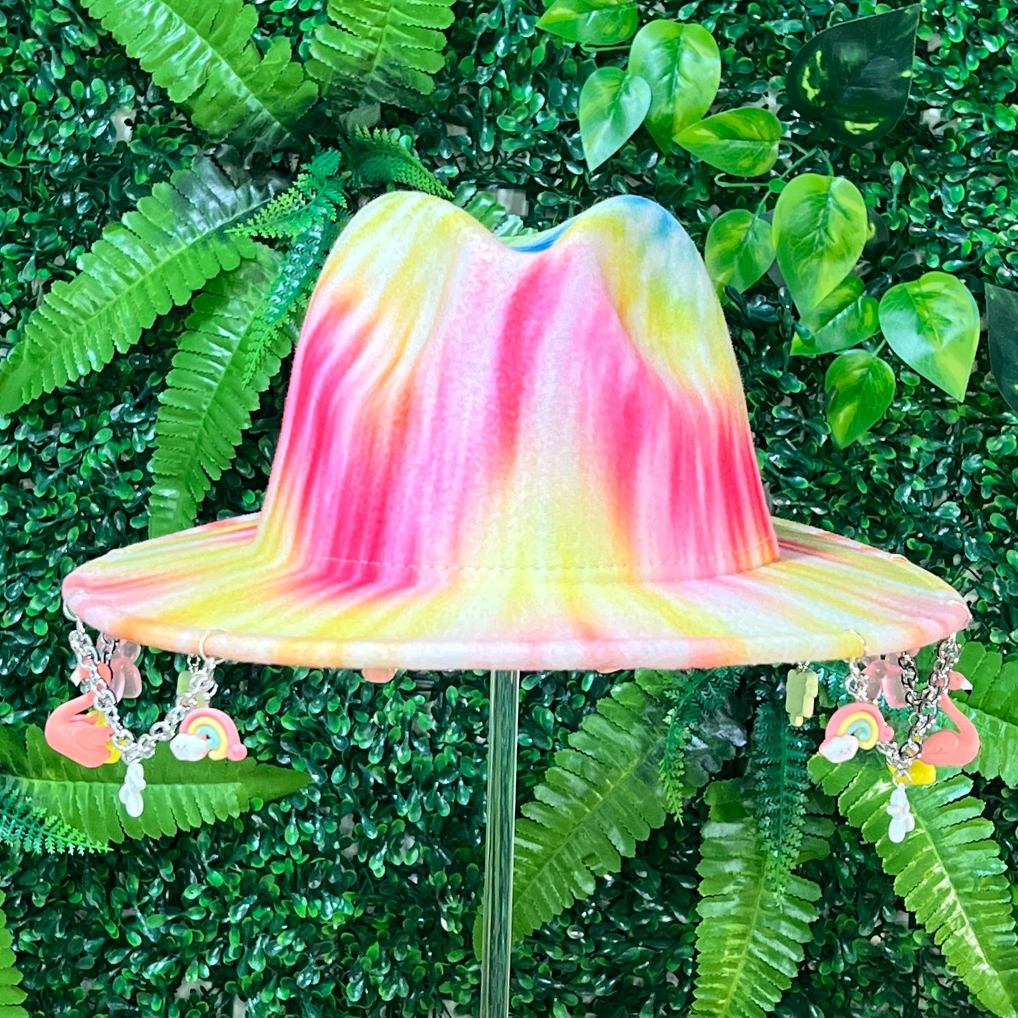 Tied, Dyed, and Faded Wide Brim Hat