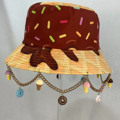 Doughnut Drip Too Hard! Doughnut and Ice Cream Chain and Charm Bucket Hat