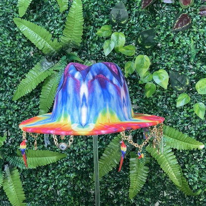 Tie Dye Rainbow Forest Wide Brim Hat